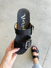 Very G I See You Laurie Platform Buckle Sandals in Black