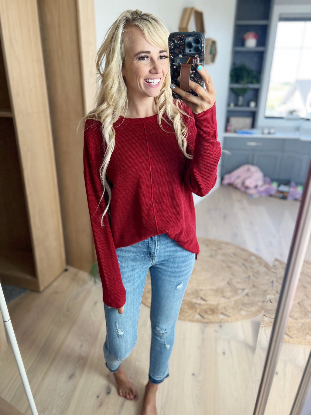 Mess Maker Sweater in Brick Red
