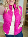 Bunny Hill Quilted Nylon Puffer Vest in Rose Violet