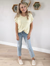 Queen Bee Top in Banana and Gray