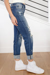 Judy Blue Mid Rise Cuffed Destroy Boyfriend Jeans