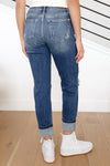 Judy Blue Mid Rise Cuffed Destroy Boyfriend Jeans