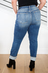 Judy Blue Mid Rise Cuffed Destroy Boyfriend Jeans