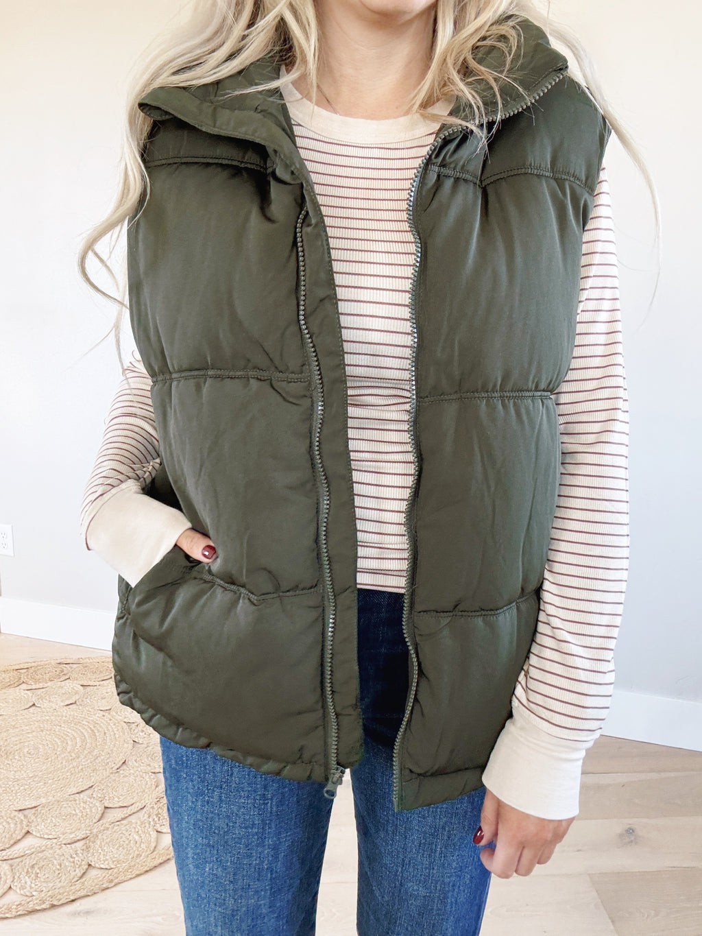 Thread & Supply Kelsey Vest in Black Olive (SALE)