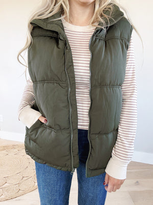 Thread & Supply Kelsey Vest in Black Olive (SALE)