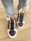 Blowfish Hot Girl Sneakers in Gunmetal and Red