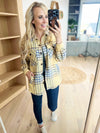 Whisper Plaid Shacket in Mustard and Blue