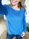 Skip It Long Sleeve Sweater in Cobalt Blue