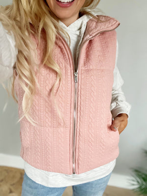 Ready As I'll Ever Be Padded Vest in Rose