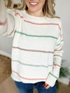 Follow Your Dreams Striped Crew Neck Sweater in Mint & Mocha