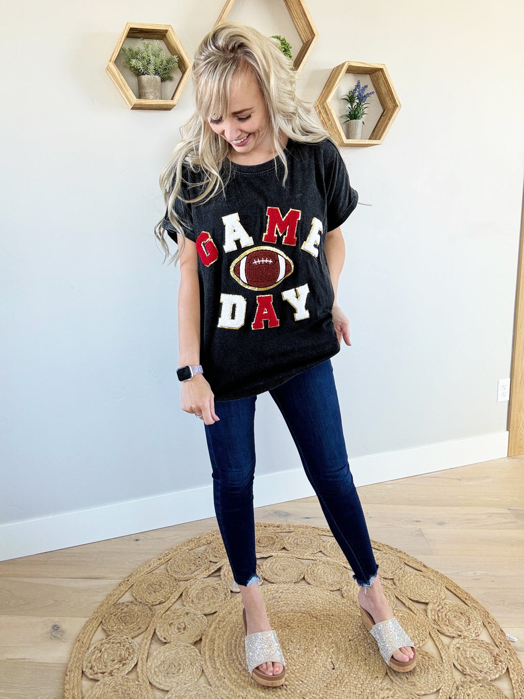 Game Day Football Loose Fit Vintage Washed Top