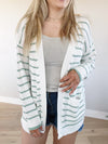 Reflections Striped Cardigan in Ivory and Sage