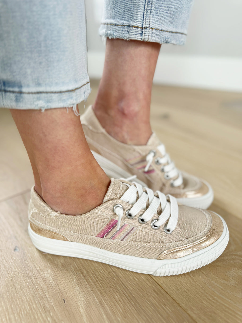 Blowfish My Way Sneakers in Sand Dollar and Rose Gold (SALE)