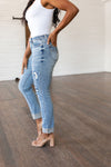 Judy Blue Mid Rise Distressed Boyfriend Jeans