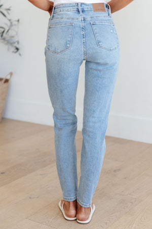 Judy Blue Mid Rise Tummy Control Distressed Skinny Jeans