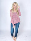 Lovely Long Sleeve Floral Top in Mauve