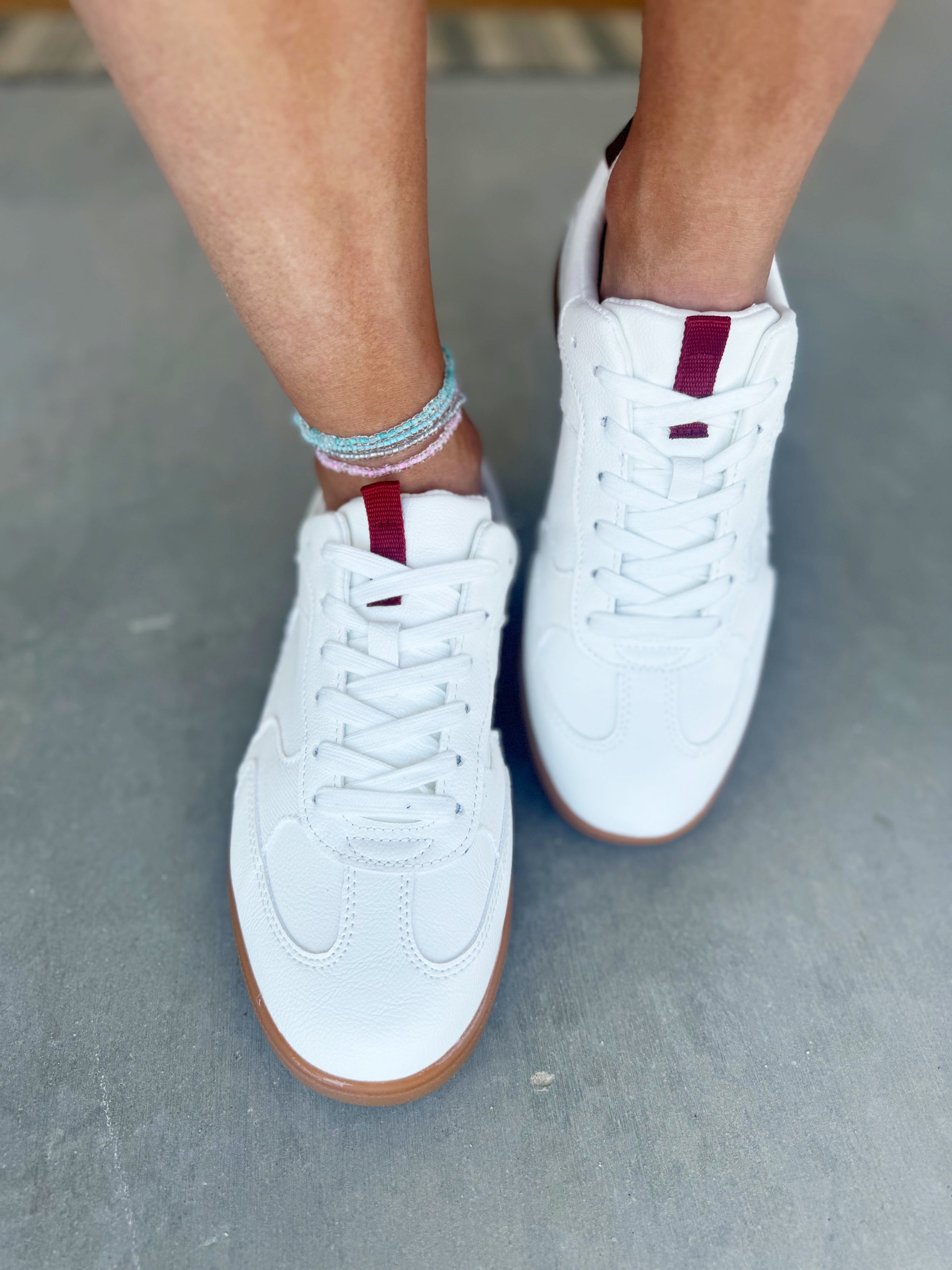 Blowfish Tastic Sneakers in White and Red Twill (SALE) – Ivory Gem