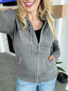 Going Places Zip Up Hoodie in Heather Gray