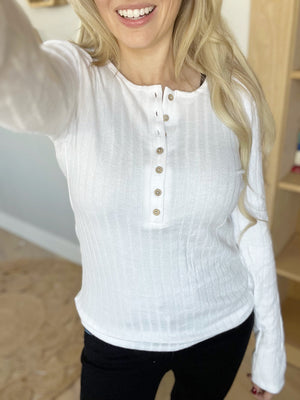Coming Home Ribbed Long Sleeve Button Down Top (Multiple Colors)