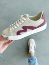 Blowfish Vice Sneakers in Beige Red Canvas