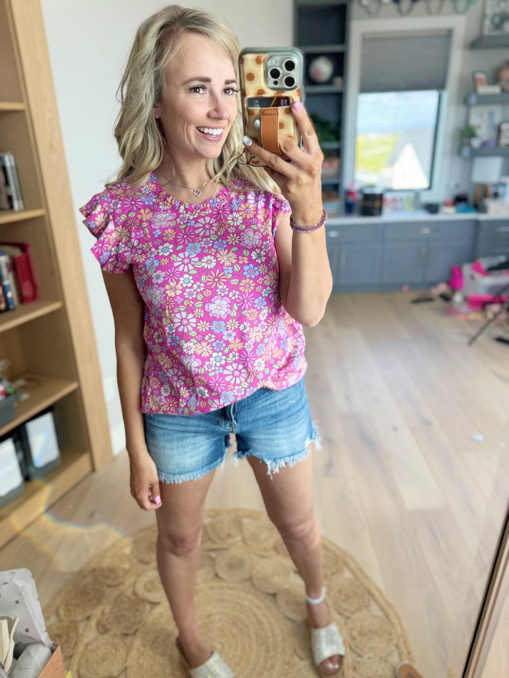 Best Girl Floral Top in Pink