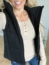Your Next Girlfriend Hooded Vest in Black