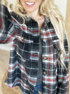 Wild and Free Plaid Shacket in Black Combo
