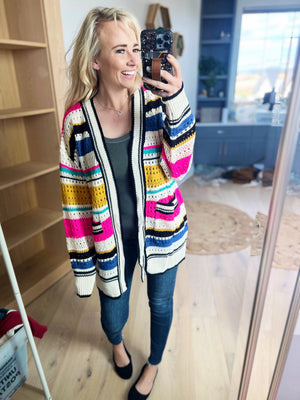 Felt Cute Striped Cardigan