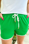 Jess Lea Green and White Drawstring Everyday Shorts