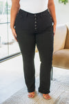 Judy Blue High Rise Button Fly Bootcut Jeans in Black