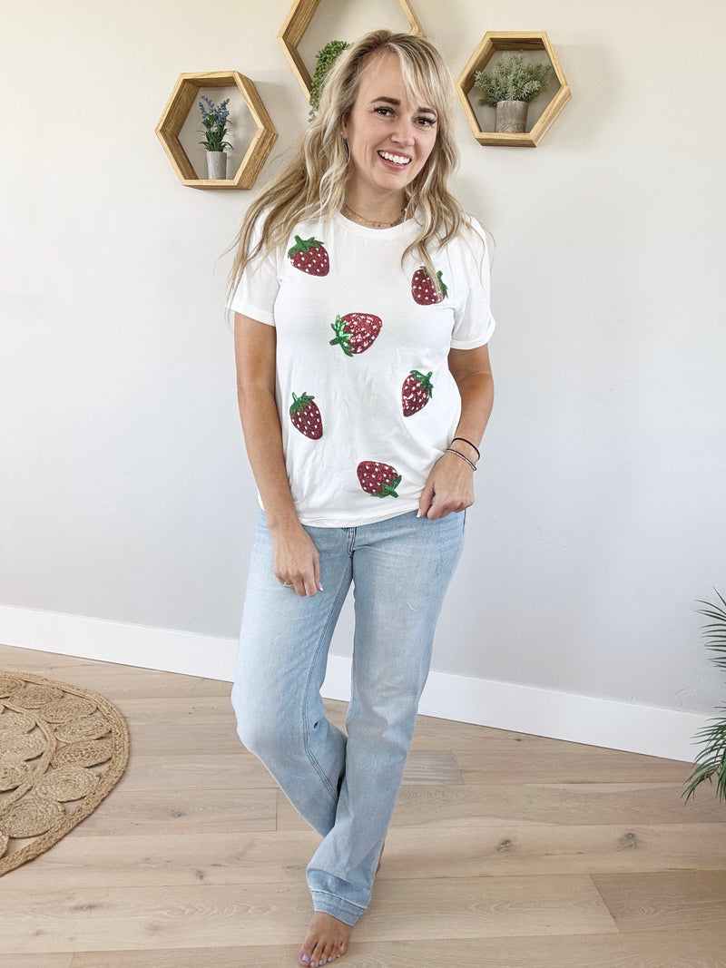Sequin Strawberry Fields Top (Pink Label)