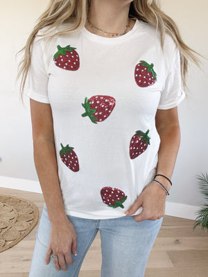 Sequin Strawberry Fields Top (Pink Label)