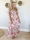 Moving On Floral Short Sleeve Dress with Pockets (Pink Label)