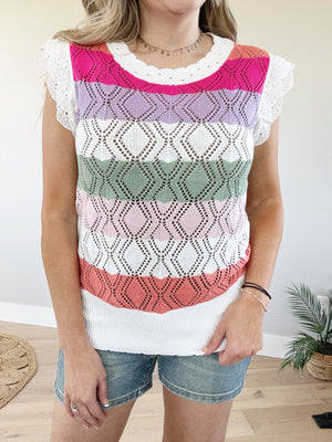Unwritten Cap Sleeve Knit Top (Pink Label)