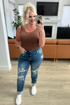 Judy Blue Mid Rise Cuffed Destroy Boyfriend Jeans