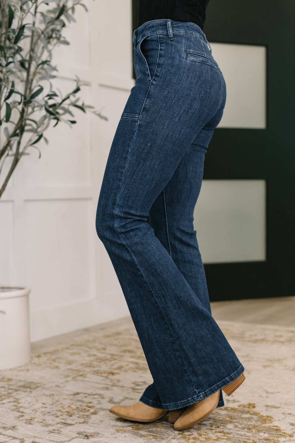 Judy Blue High Waist Flare with Patch Pockets