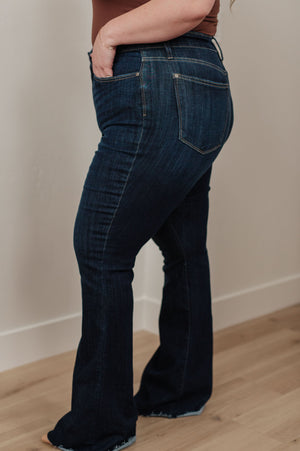 Judy Blue High Rise Raw Hem Flare Jeans