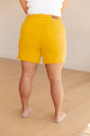 Judy Blue High Rise Tummy Control Cuffed Shorts in Yellow