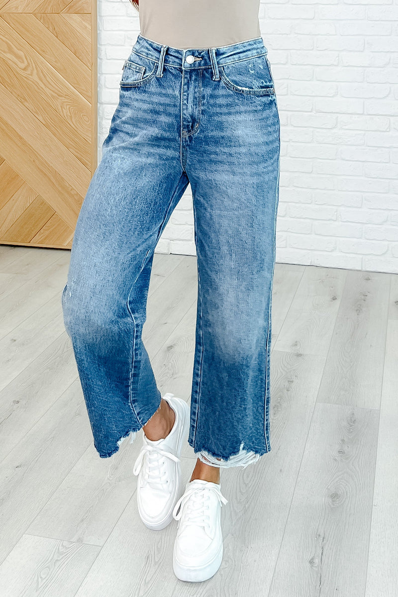 Judy Blue High Rise Rigid Magic Wide Leg Crop Jeans