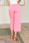 Judy Blue High Rise Tummy Control Wide Leg Crop Jeans in Pink