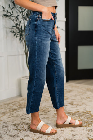 Judy Blue High Waist Back Pocket Embroidery Crop Jeans