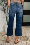 Judy Blue High Waist Back Pocket Embroidery Crop Jeans
