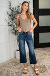 Judy Blue High Waist Back Pocket Embroidery Crop Jeans
