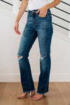 Judy Blue High Rise Distressed Straight Jeans