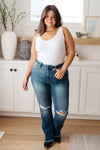 Judy Blue High Rise Distressed Straight Jeans