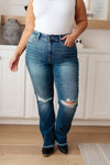 Judy Blue High Rise Distressed Straight Jeans