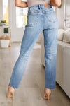 Judy Blue High Rise Rigid Magic Destroy Slim Straight Jeans