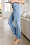 Judy Blue High Rise Rigid Magic Destroy Slim Straight Jeans