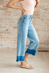 Judy Blue High Rise Wide Leg Crop Jeans in Medium Wash