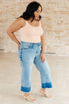 Judy Blue High Rise Wide Leg Crop Jeans in Medium Wash